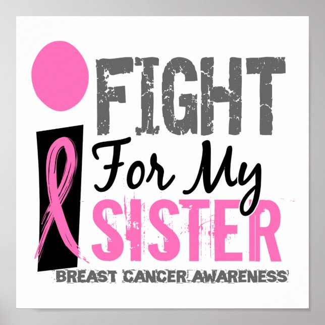 Poster Je Me Bats Pour Ma Soeur Cancer Du Sein (Devant)