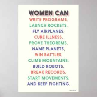 Poster Je me demande si les femmes "les femmes peuvent...