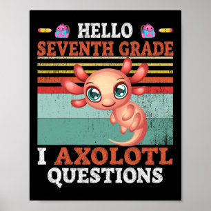 Poster Je me pose des questions sur l'Axolotl Bonjour la