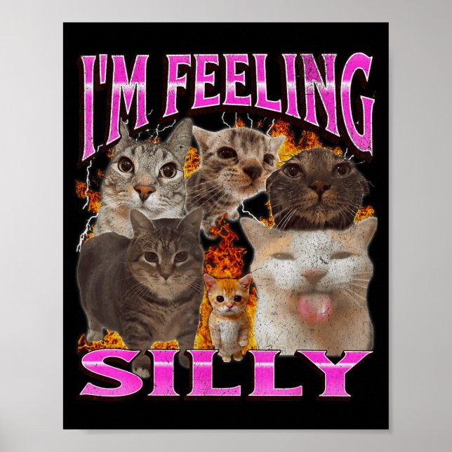 Poster Je me sens drôle Mème de chat drôle Bootleg graphi (Devant)