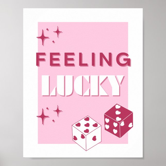 Poster Je Me Sens Lucky, Lucky Girl, Luckiest Girl, Rose (Devant)