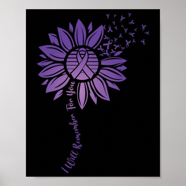 Poster Je Me Souviendrai De Vous Purple Sunflower Alzheim (Devant)