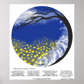 Poster Je me suis promené seul comme un Mandala Cloud