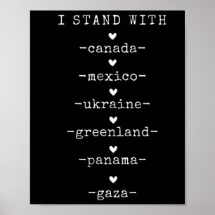 Poster Je me tiens avec Canada Groenland Mexique Panama G
