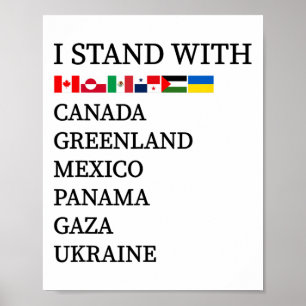 Poster Je me tiens avec Canada Groenland Mexique Panama G