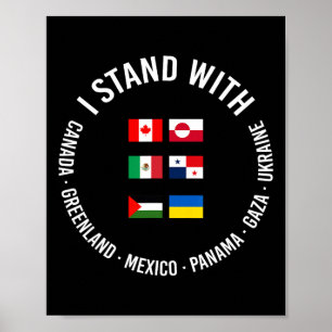 Poster Je me tiens avec Canada Groenland Mexique Panama G