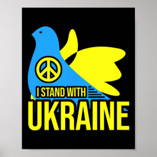 Poster Je me tiens avec la chemise Ukraine drapeau Ukrain