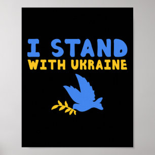 Poster Je me tiens avec la colombe de la paix pro-Ukraine