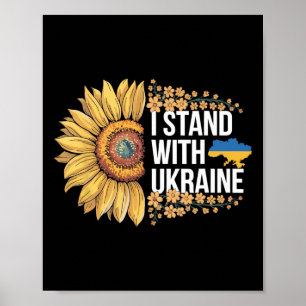 Poster Je me tiens avec la fleur de tournesol Ukraine Pai