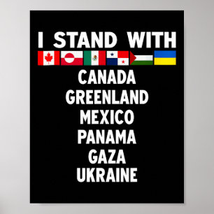 Poster Je me tiens avec le Canada Groenland Mexique Panam
