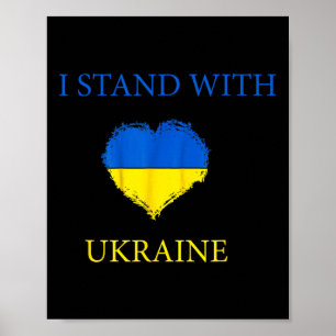 Poster Je me tiens avec le maillot de l'Ukraine Drapeau u