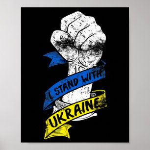 Poster Je me tiens avec le ruban de pouvoir du drapeau de