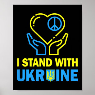 Poster Je me tiens avec l'Ukraine Chemises du drapeau ukr