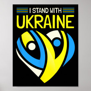 Poster Je me tiens avec l'Ukraine Je me tiens pour la pai