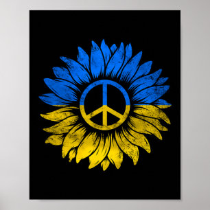 Poster Je me tiens avec l'Ukraine Paix Tournesol Ukraine 