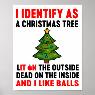 Poster Je m'identifie comme un arbre de Noël allumé à l'e