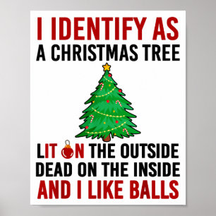 Poster Je m'identifie comme un arbre de Noël allumé à l'e