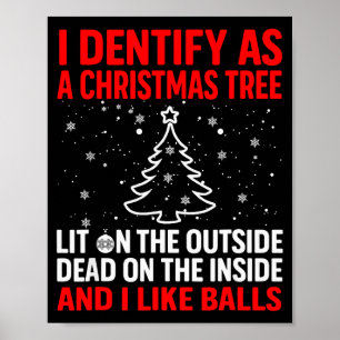 Poster Je m'identifie comme un arbre de Noël allumé à l'e