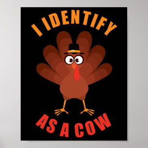 Poster Je m'identifie comme une vache : Caricature de Tha