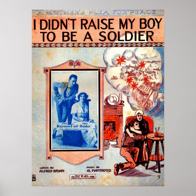 Poster Je n’ai pas élevé mon garçon pour être un soldat (Devant)