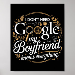 Poster Je n'ai pas besoin de Google, mon petit ami sait t