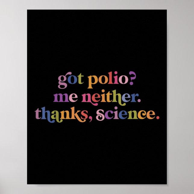 Poster Je n'ai pas de polio grâce à la science (Devant)