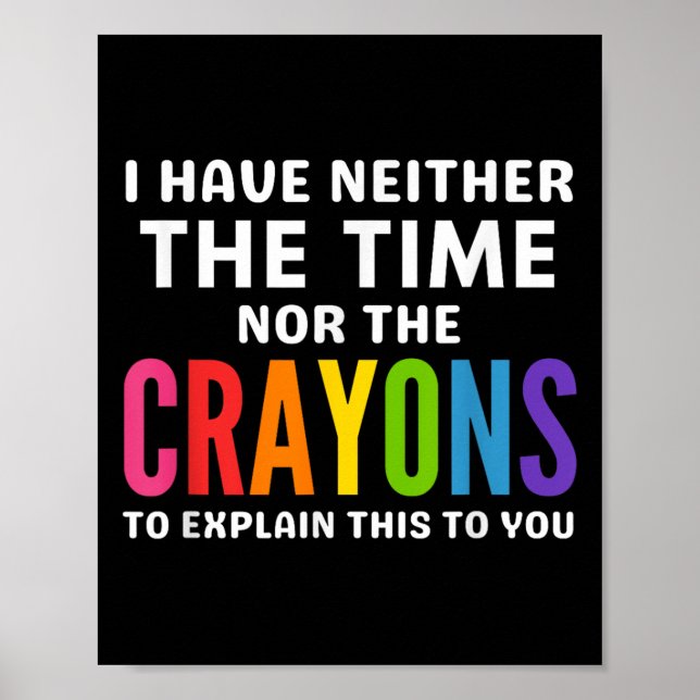 Poster Je n'ai pas le temps ni les Crayons pour expliquer (Devant)