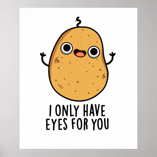 Poster Je N'Ai Que Les Yeux Pour Vous Drôle Pun De Pomme  (Devant)