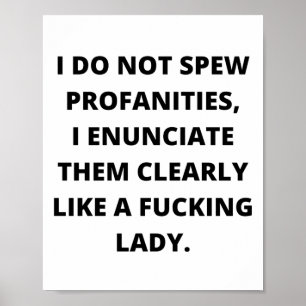Poster Je Ne Parle Pas De Profanités, Je Les Évoque, Drôl