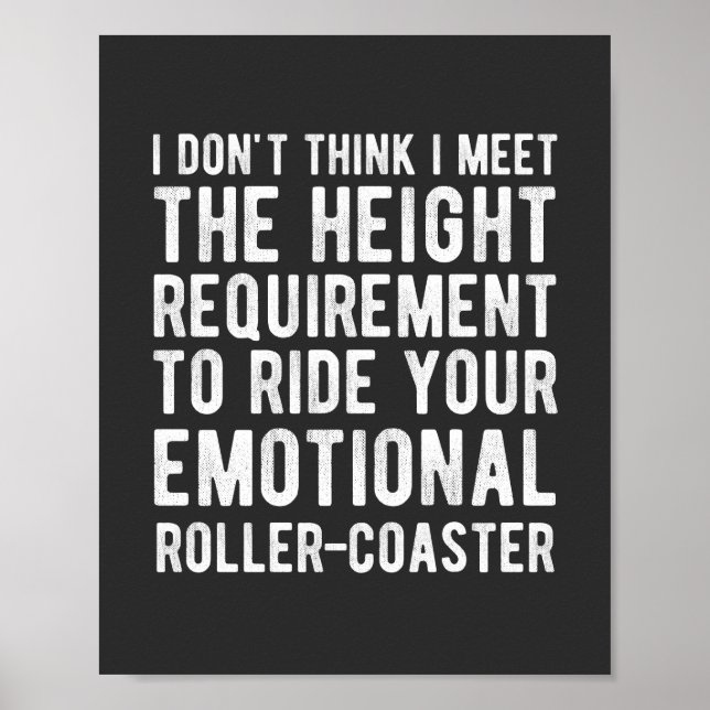 Poster Je ne pense pas que je réponde à l'exigence de hau (Devant)