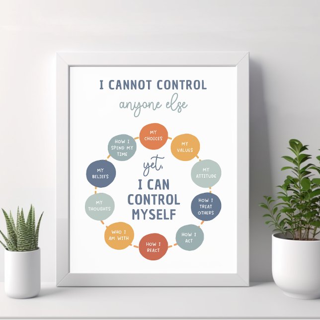 Poster Je Ne Peux Contrôler Personne D'Autre 18X24 (I Cannot Control Anyone Else, social emotional learning, classroom poster, montessori, educational)