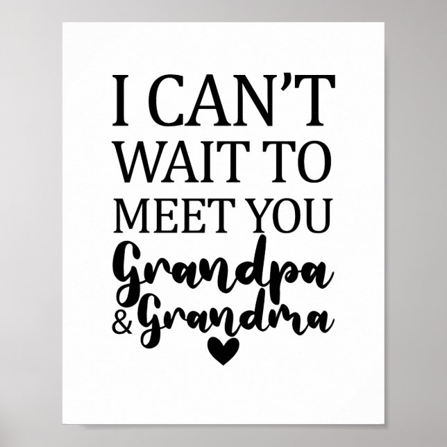 Poster Je ne peux pas attendre de vous rencontrer grand-p (Devant)