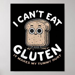 Poster Je ne peux pas manger de gluten Ça me fait mal à l
