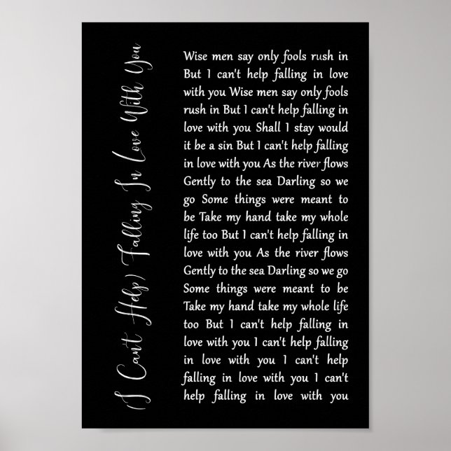 Poster Je ne peux pas m'empêcher de tomber amoureux de vo (Devant)