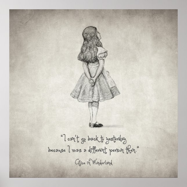 Poster Je ne peux pas revenir à hier Citation (Devant)