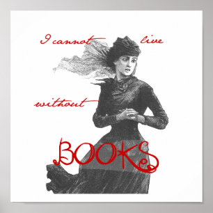 Poster Je ne peux pas vivre sans livres