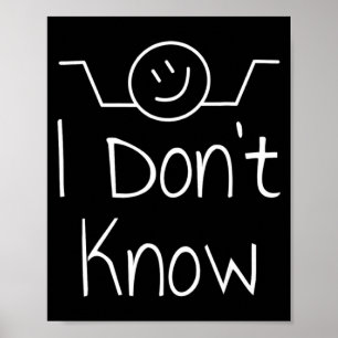 Poster Je ne sais pas Hand Drawn Shrug Funny _3 