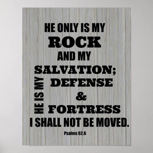 Poster Je ne serai pas Moved Bible Verse (Devant)