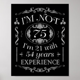 Poster Je ne suis pas 75 drôle 75e anniversaire