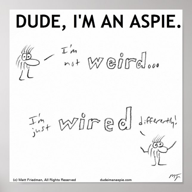 Poster Je ne suis pas bizarre, je suis juste Wired DIffer (Devant)