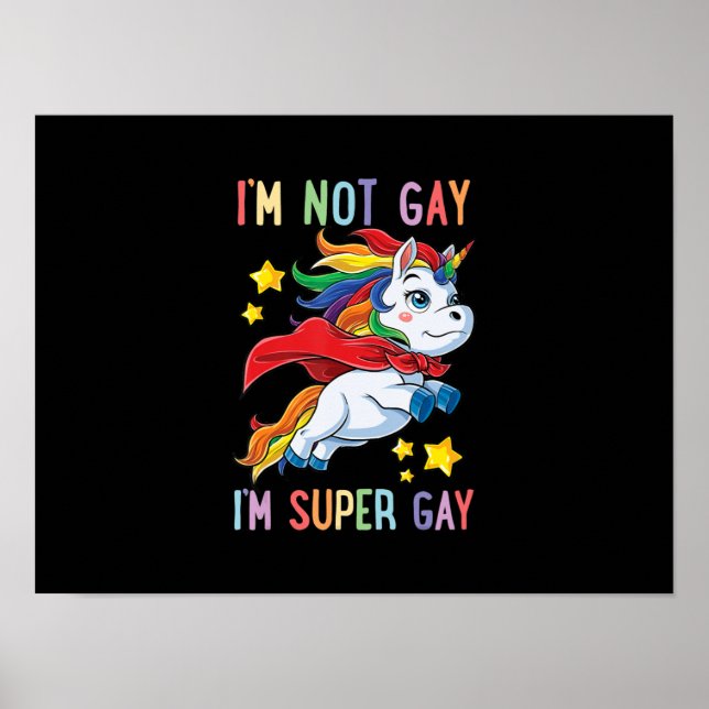 Poster Je Ne Suis Pas Gay Mon Super Gay pride LGBT Drapea (Devant)