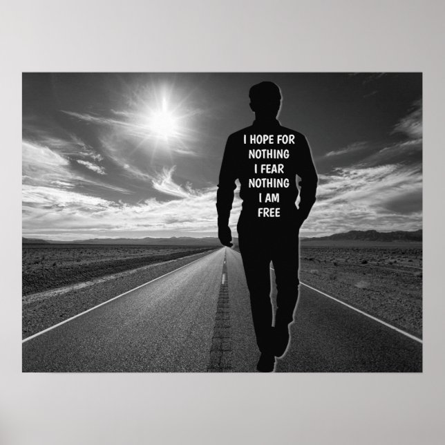 Poster Je n'espère rien de citations motivantes (Devant)