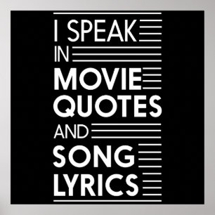 Poster Je parle en citations de film et textes de chanson