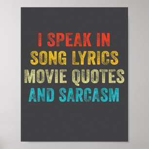 Poster Je parle en citations de films paroles de chansons