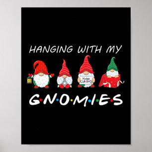 Poster Je Passe Avec Mes Gnomies Fun Gnome Ami Noël