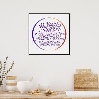 Poster Je peux faire tout par le Christ Bible Verse