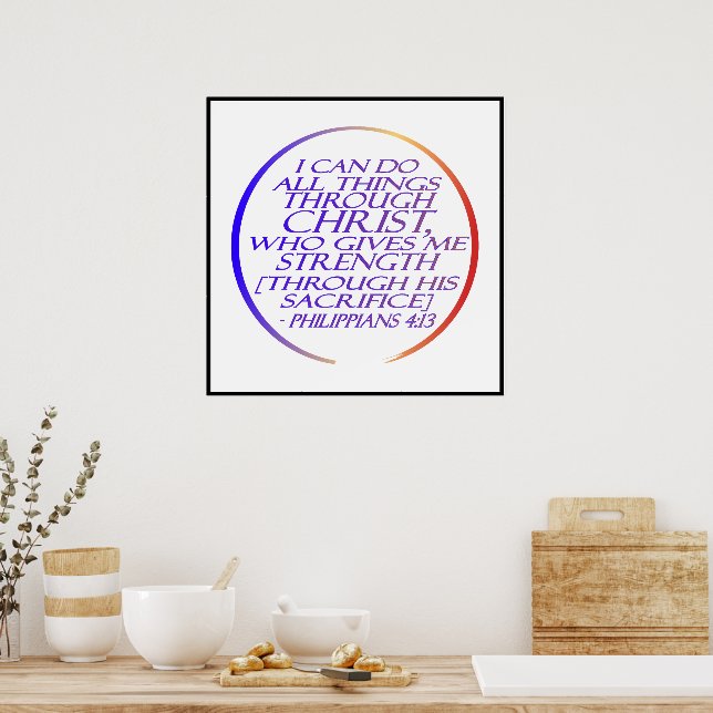 Poster Je peux faire tout par le Christ Bible Verse (Cuisine)