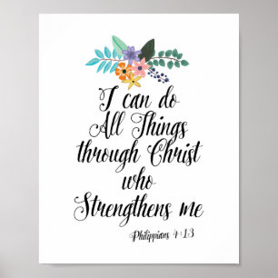 Poster Je Peux Faire Tout Par Le Christ Christian Print