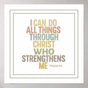 Poster Je peux faire toutes choses Verset biblique Philip