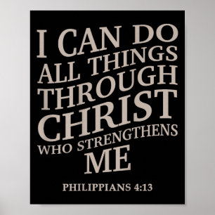 Poster Je Peux Faire Toutes Les Choses Par Le Christ Est